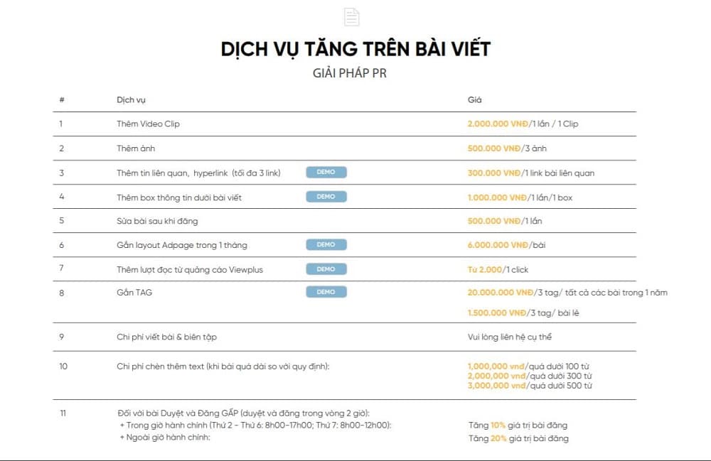 Bảng giá quảng cáo đăng bài PR báo Afamily.vn 2021 3 Bảng báo giá báo Afamily