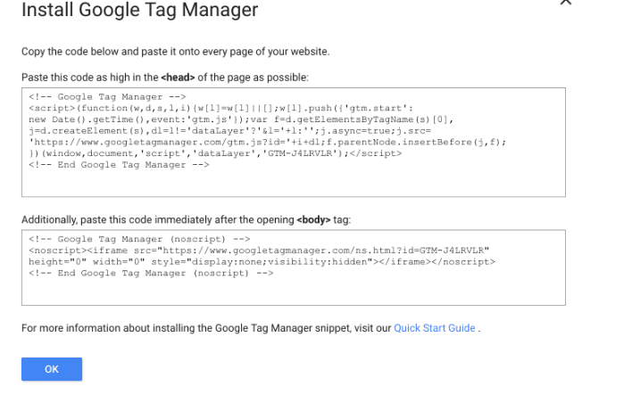 Đoạn mã Google Tag Manager