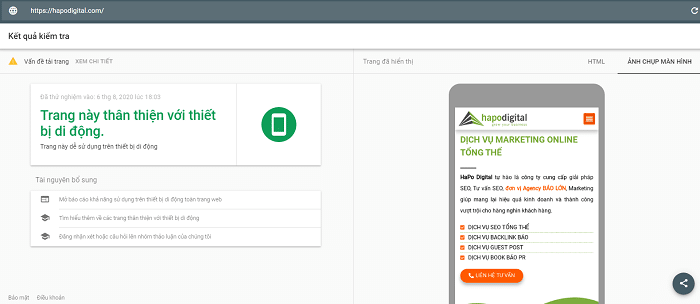 Thuật toán Friendly Mobile là gì? Ảnh hướng tới Seo ra sao? 4 Kiểm tra trang web của bạn có thân thiện với thiết bị di động hay không?