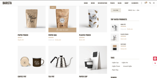 thiết kế web cà phê 5