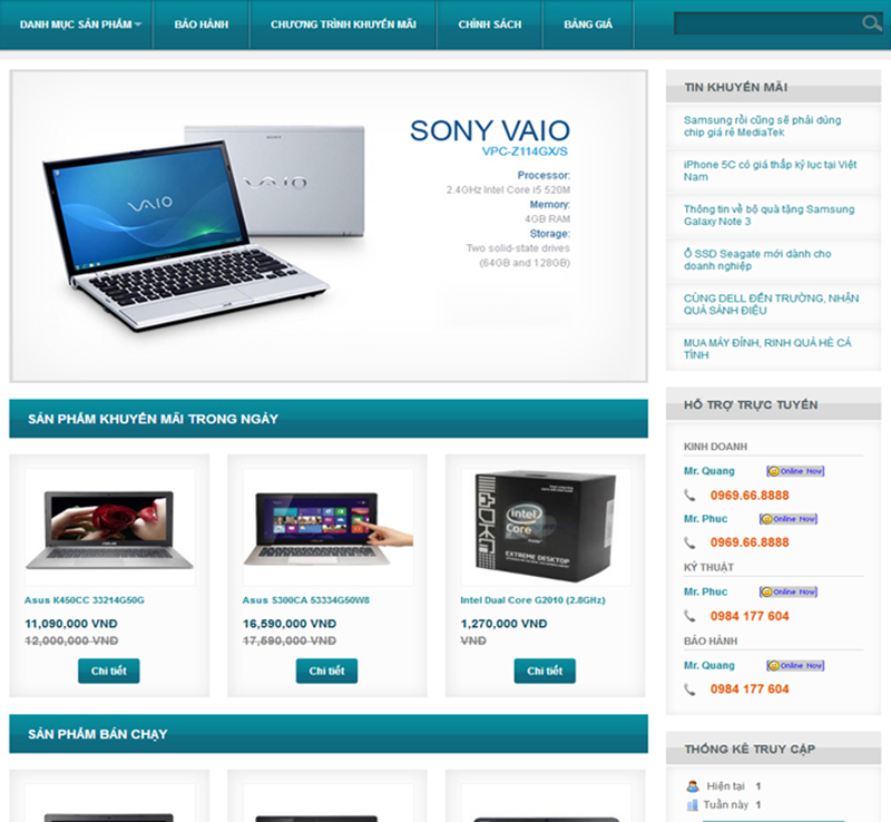 thiết kế website bán máy tính 1