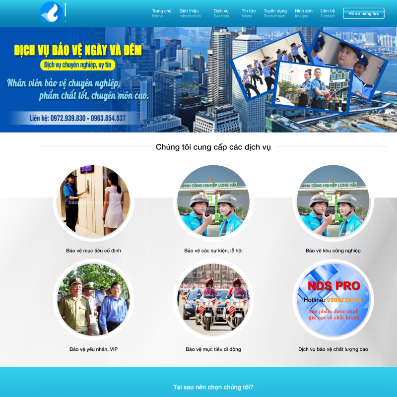 thiết kế website bảo vệ 2