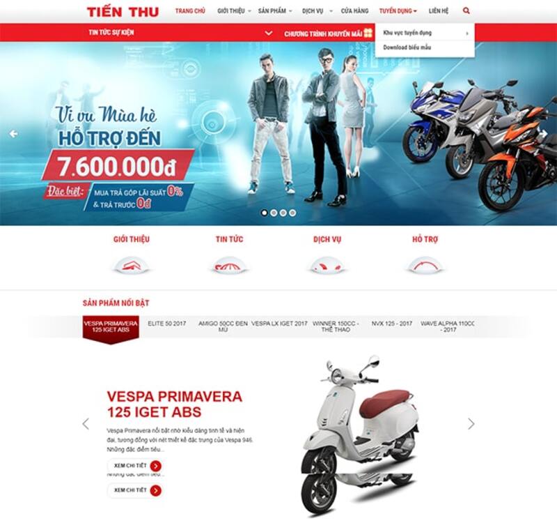 thiết kế website xe máy 2