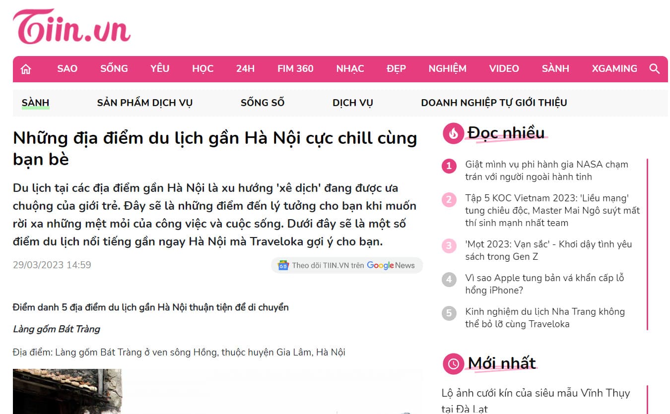 Demo bài đăng trên báo Tiin.vn 