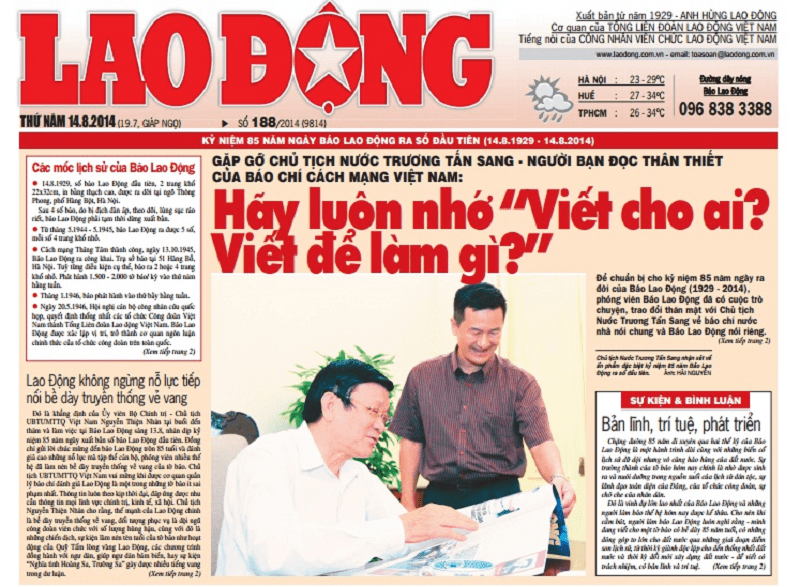 Lợi ích khi quảng cáo trên báo Lao Động 